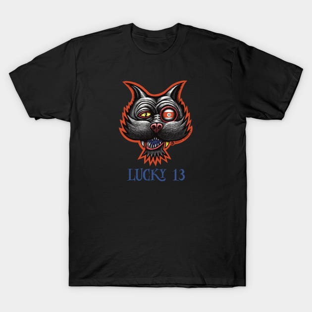 Wuneye Cat T-Shirt by Art from the Blue Room